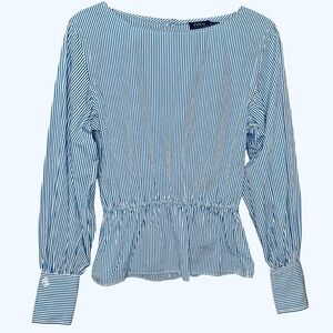 POLO Ralph Lauren Striped Peplum Blouse‎ – Size XS